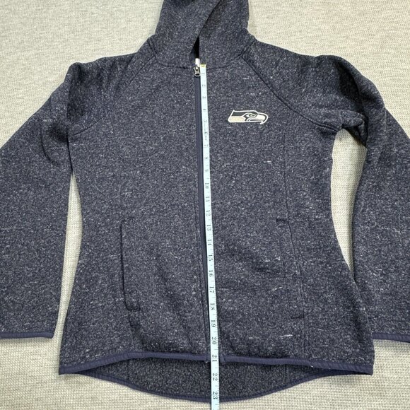 NFL Team Apparel Womens Heather Blue Seattle Seahawks Full Zip Jacket Size Small - Picture 12 of 15